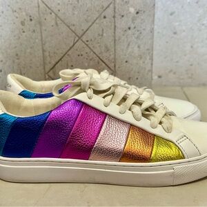 Kurt Geiger Blue and Purple Sneakers with Eye-Catching Design